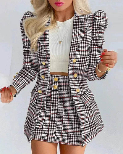 Women  Slim fitted Formal Fashion Short Skirt suit co ord skirt set for women