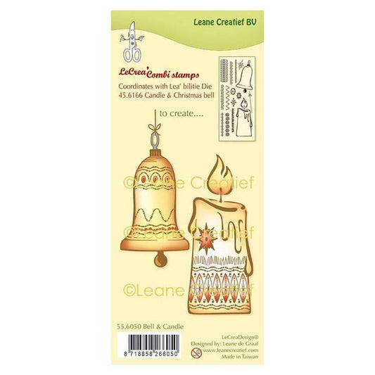 Lecreadesign Tampon transparent combiné Cloche de Noël et bougie