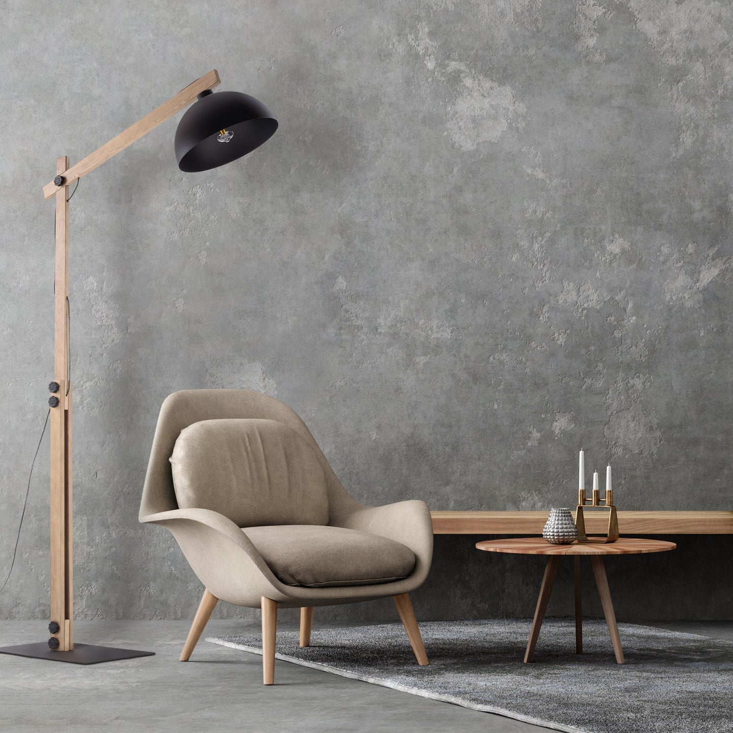 OSLO Black Scandinavian Floor Lamp for Living Room, Bedroom & Office – Modern Minimalist Lighting  (Clearance)
