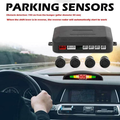 Auto Car LED Crescent Buzzer Radar Parking Sensor 4 Probes Car Camera