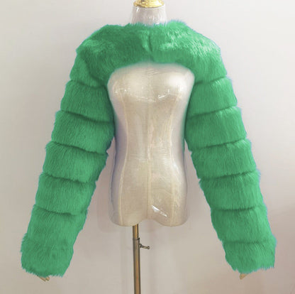 Women's Faux Fur Short Coat – Fashionable Autumn & Winter Jacket
