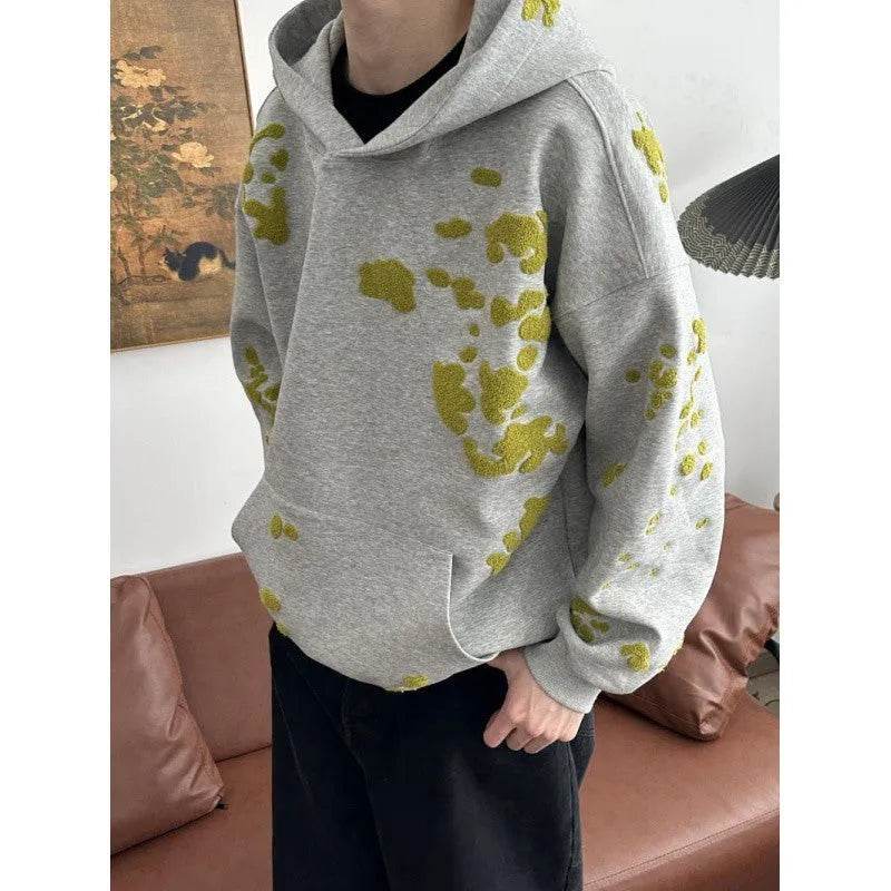 Unisex Cotton Air Layer Moss Hoodie Sweatshirt  Pullover