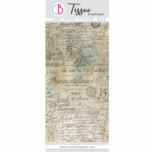 Papier de soie cm69x49 27,66"x19,29" Vieux registres