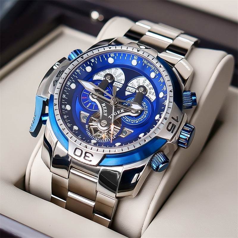 REEF TIGER Designer Sport Mens Watch Rose Gold Date Day Complicated Mechanical Bracelet Watch RGA3503