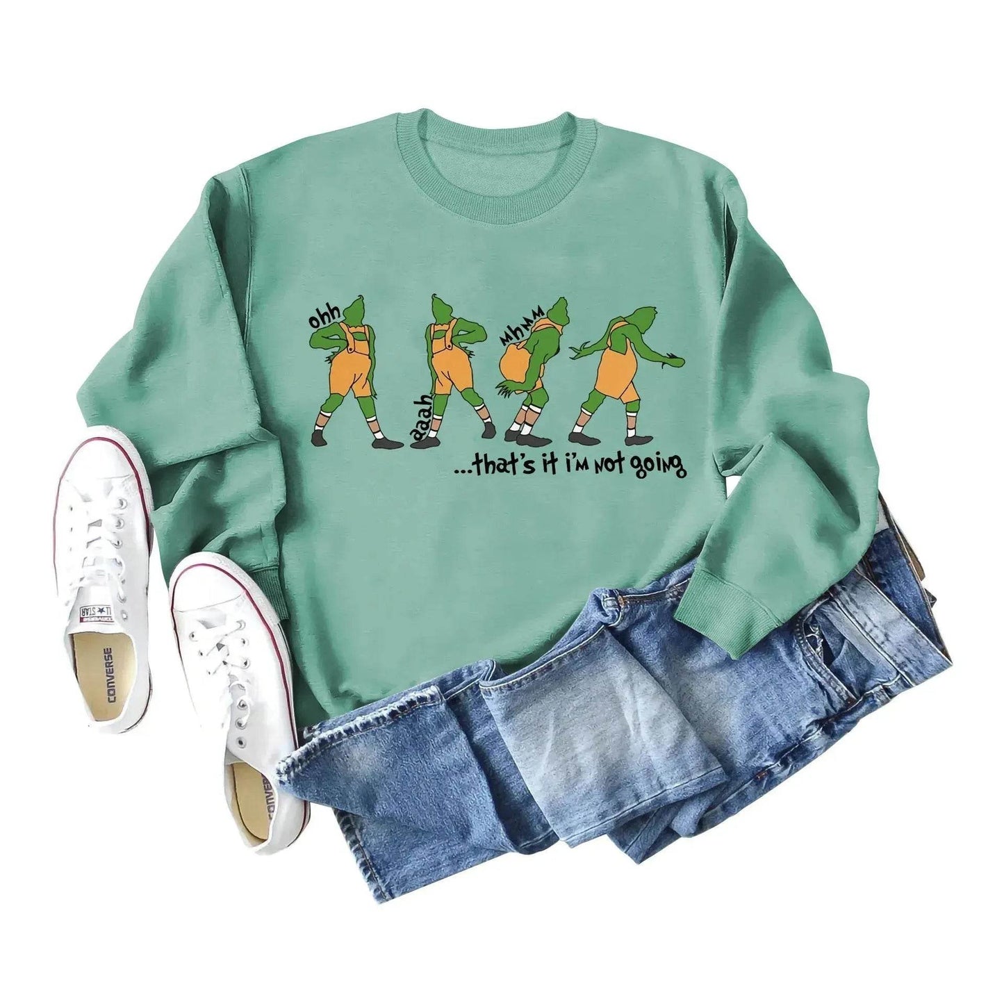 Women's Christmas Printed Long Sleeved  Pullover Sweatshirt