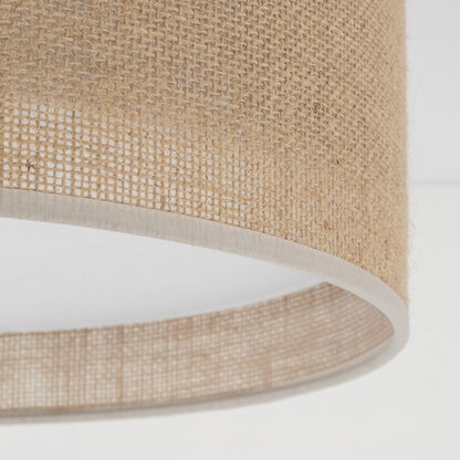 JUTE Natural Woven Flush Mount Ceiling Light Fixture for Kitchen, Hallway & Living Room – Scandinavian Minimalist Lighting