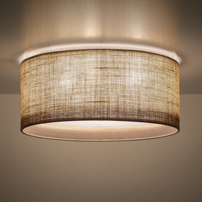 JUTE Natural Woven Flush Mount Ceiling Light Fixture for Kitchen, Hallway & Living Room – Scandinavian Minimalist Lighting