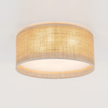 JUTE Natural Woven Flush Mount Ceiling Light Fixture for Kitchen, Hallway & Living Room – Scandinavian Minimalist Lighting