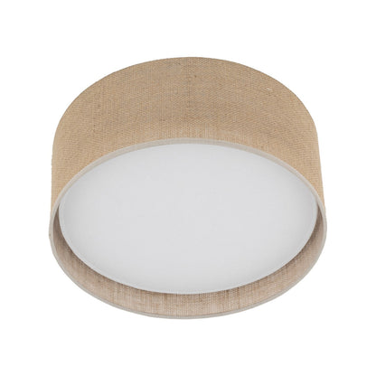 JUTE Natural Woven Flush Mount Ceiling Light Fixture for Kitchen, Hallway & Living Room – Scandinavian Minimalist Lighting
