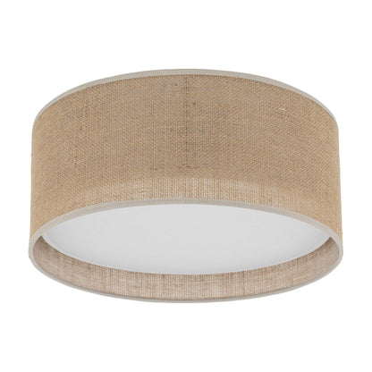 JUTE Natural Woven Flush Mount Ceiling Light Fixture for Kitchen, Hallway & Living Room – Scandinavian Minimalist Lighting