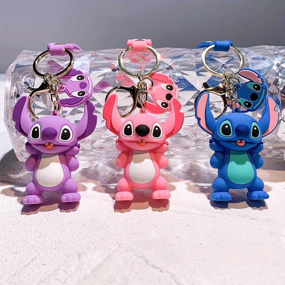 Disney Lilo & Stitch Accessories Keychain - 3 Adorable Styles with Durable Keyring & Car Charm - Perfect Gift Idea - Collectible Item - Ladies Keychains - Halloween Themed - UME Brand