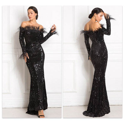Off shoulder sequins Mermaid Formal Party dress