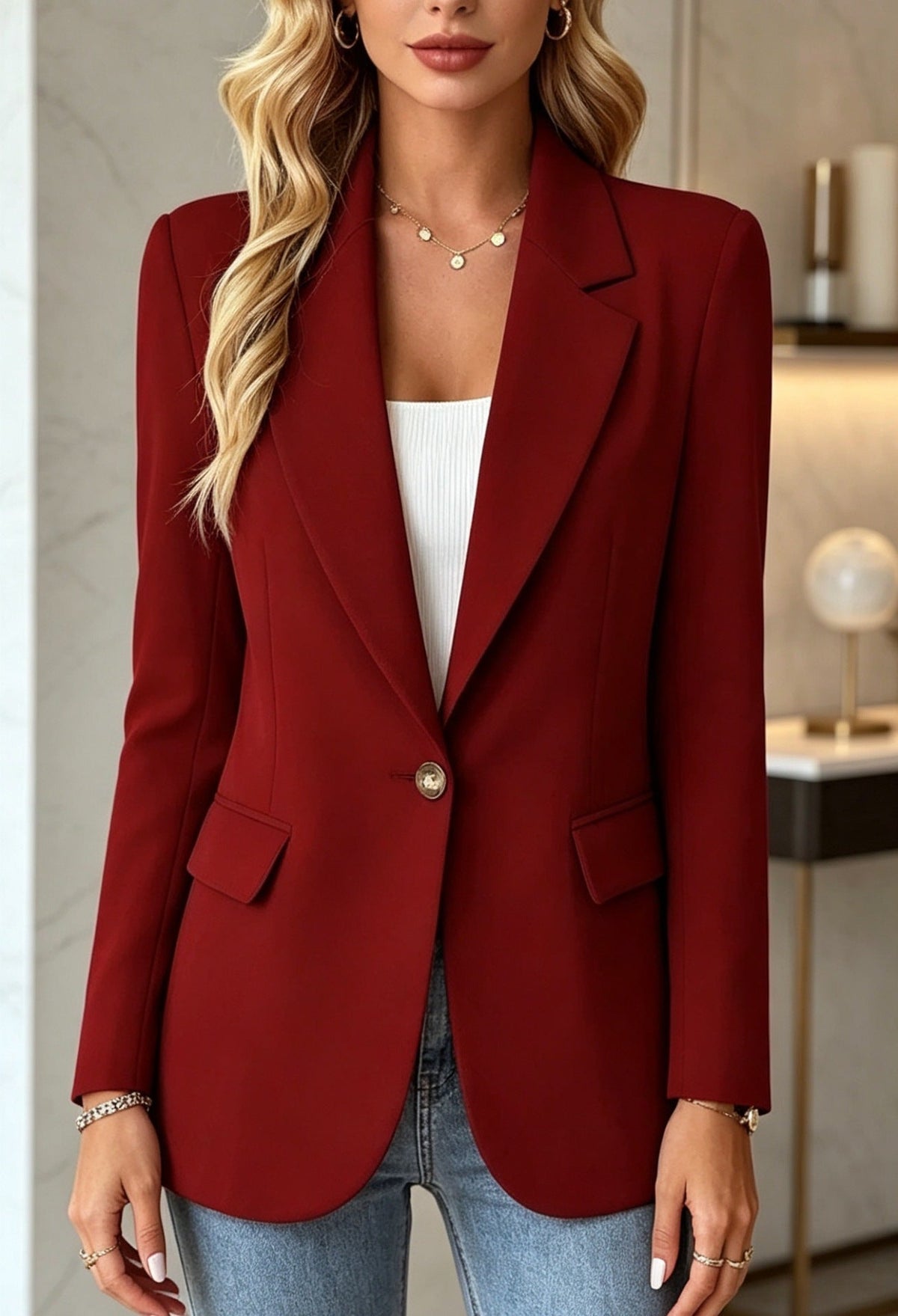 European & American-Style Elegant Cardigan Coat for Women