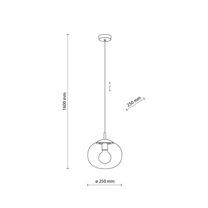Suspension scandinave VIBE en verre graphite