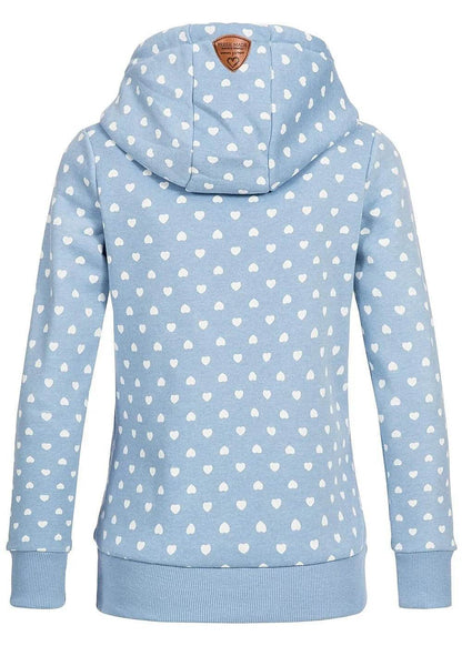 Women Printed loose hooded sweatshirt