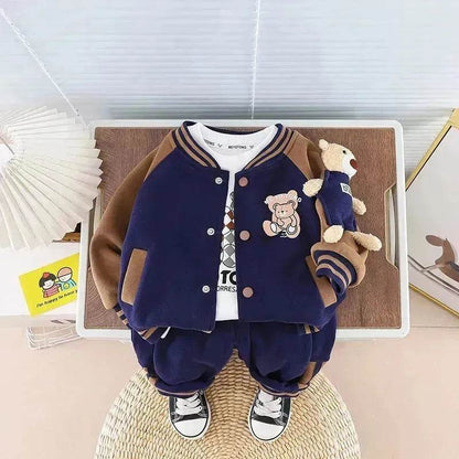Children Fashionable Long Sleeve Three-piece Sweater Set