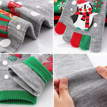 Cute Winter Christmas socks Five-finger  Elastic absorbent Split-toe