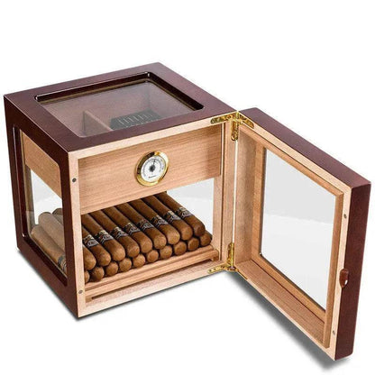 Lacquer Luxury Transparent Cedar Wood Cigar Humidors Box