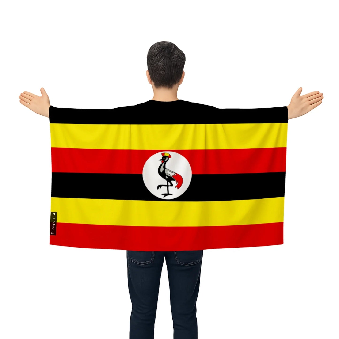 Cape Drapeau De L'Ouganda – Polyester Léger – Modèle À Enfiler