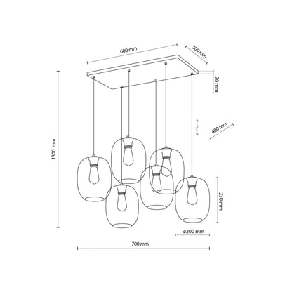 ELIO Mid-Century Modern Pendant Ceiling Light Fixture for Kitchen Island, Dining Room & Living Room