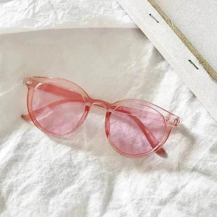 Unisex sunglasses round frame Glass UV400