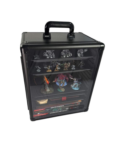 EVORETRO Aluminum Miniatures Display Case with 5 Magnetic Trays