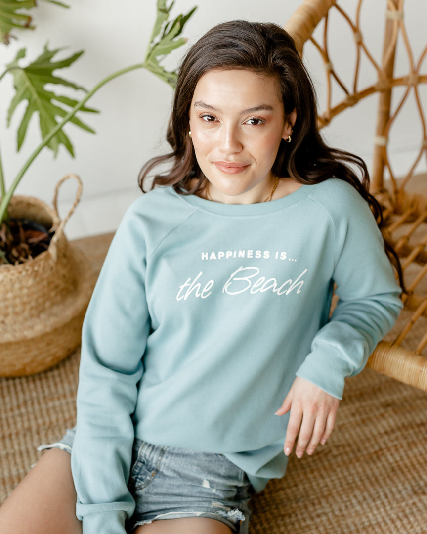 Women's Beach Crew Sweatshirt, Teal