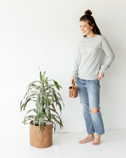 Women's Cottage Crew Sweatshirt, Heather Grey