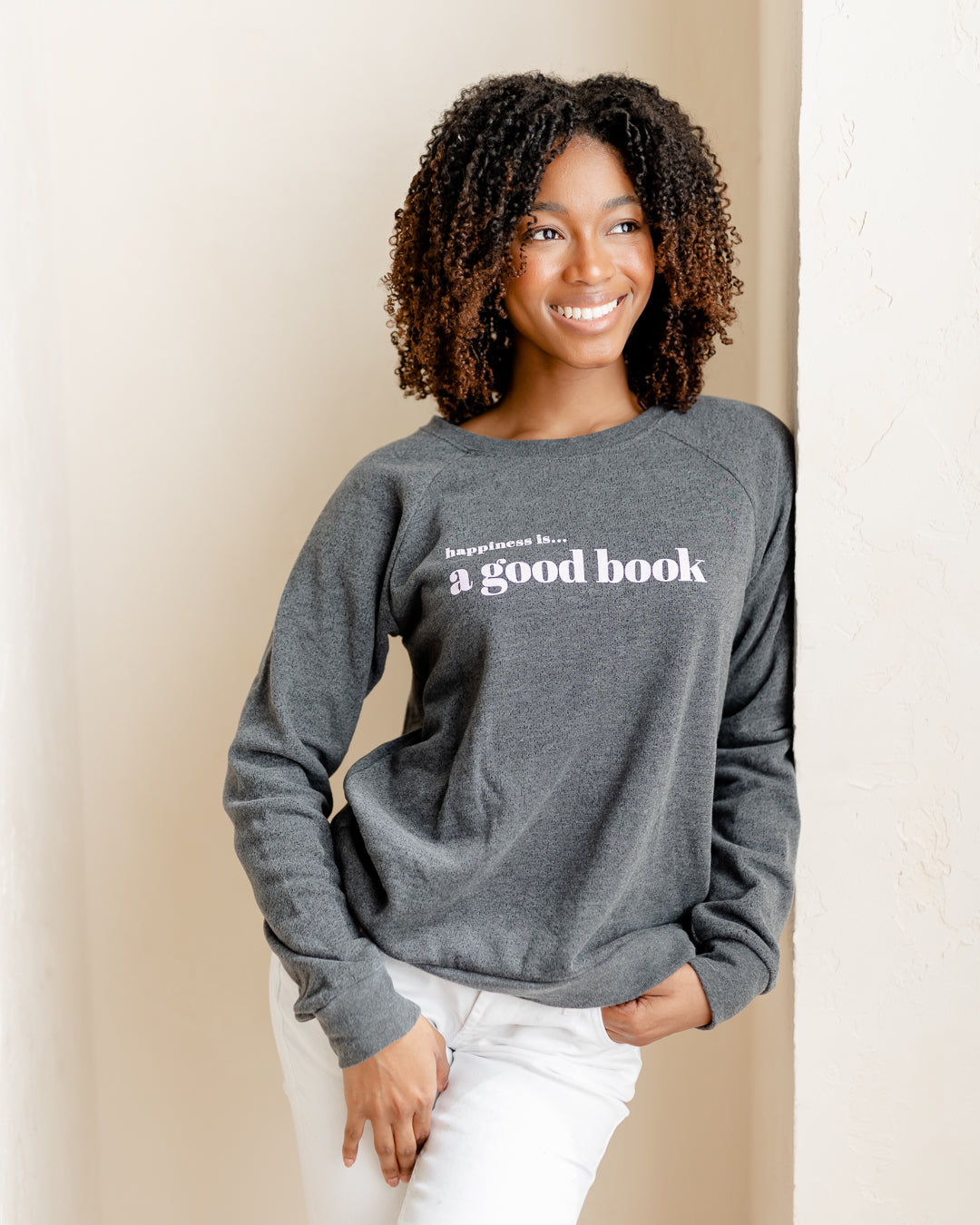 Women's Good Book Crew Sweatshirt, Charcoal
