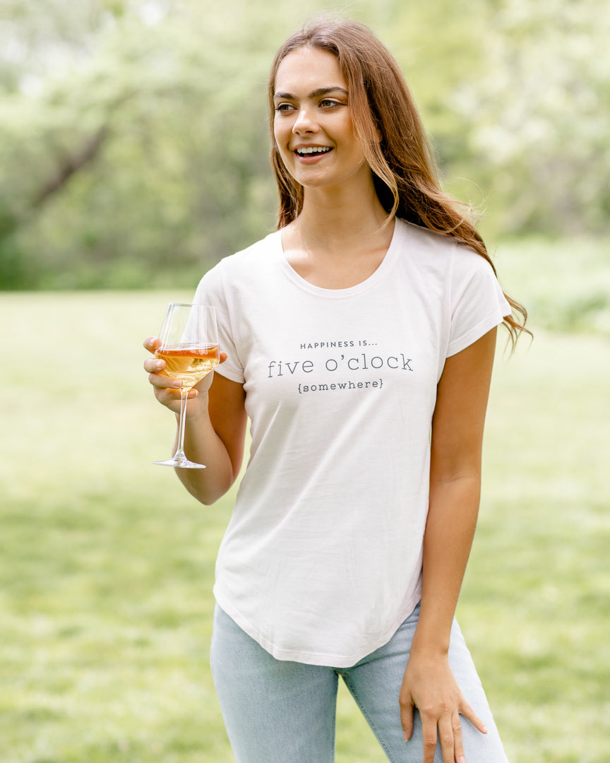 Women's Five O'Clock Bamboo T-Shirt, Ballet Pink