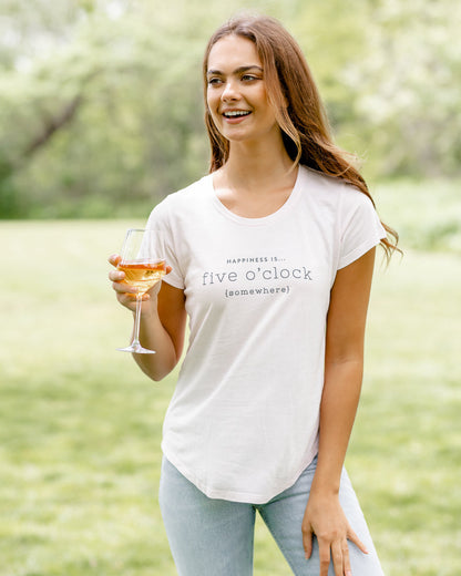 Women's Five O'Clock Bamboo T-Shirt, Ballet Pink