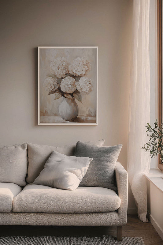 IVORY BLOOMS, Stretched canvas artwork