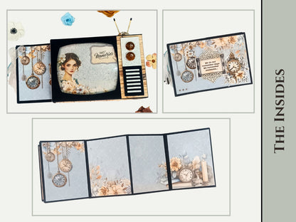 CrafTreat Scrapbook Blank Precut Album Base - TV Pop Up Mini Album - White