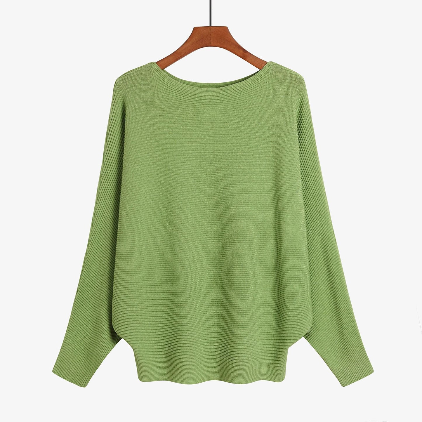 Women’s Halter Neck Batwing Knit Pullover Top – Stretchy Relaxed-Fit Casual Sweater