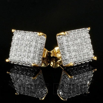Diamond Color Stone Stud Earrings
