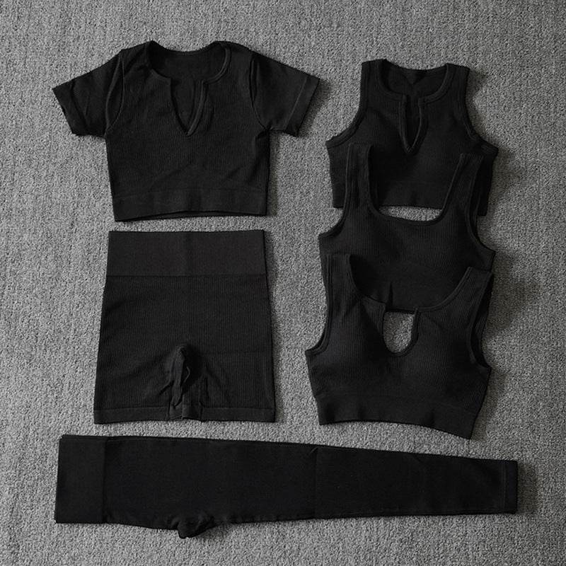 6pcs Yoga Workout Outfit set for women Gym clothes