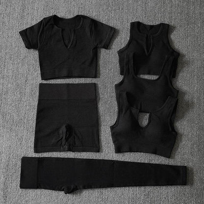 6pcs Yoga Workout Outfit set for women Gym clothes
