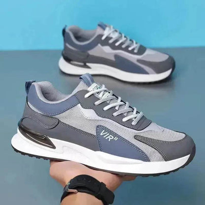 Chaussures en maille color block pour hommes Baskets décontractées à lacets Chaussures de sport de course respirantes pour l'extérieur