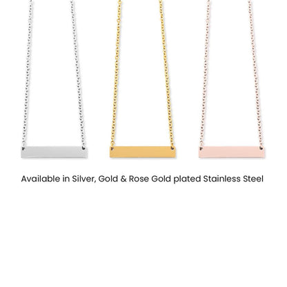 Engravable Horizontal Bar Necklace