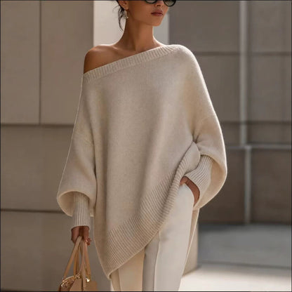 Women’s Thick Knit Pullover Sweater – Warm Casual Autumn & Winter Long-Sleeve Top
