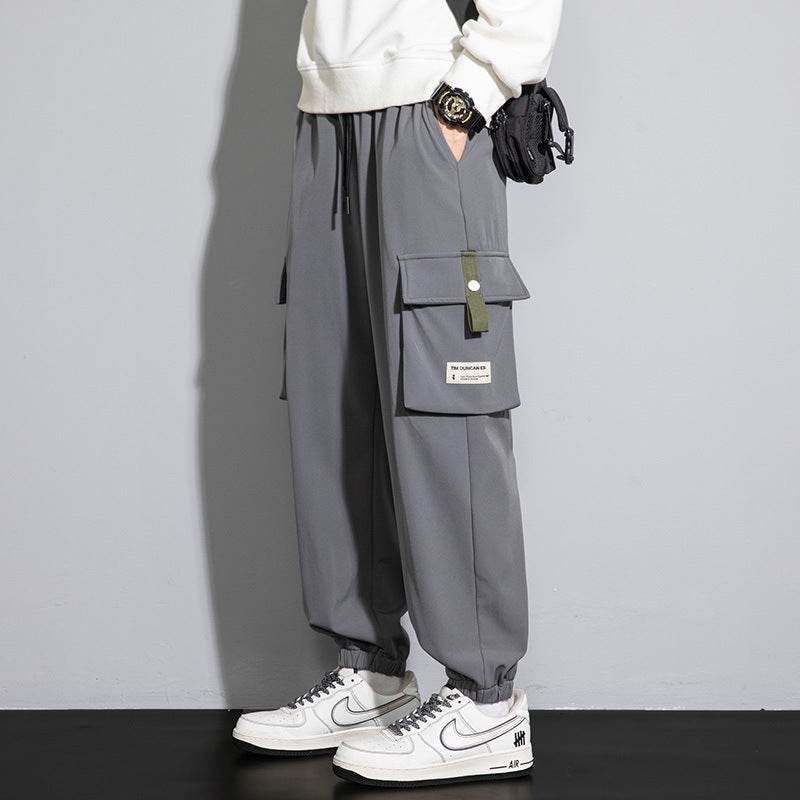 Plus Size Men's Workwear Bag Fall Loose Tappered Cargo Pant trouser