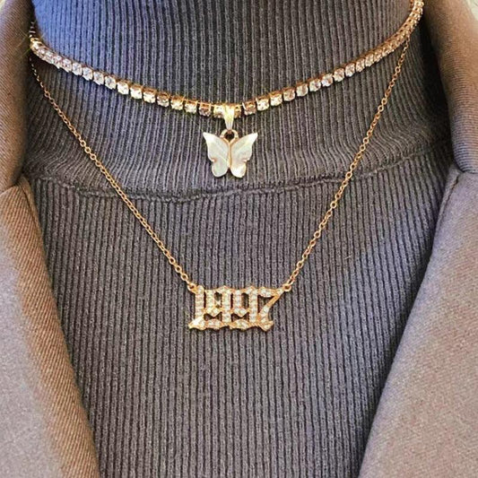 Collier chiffre année de naissance
