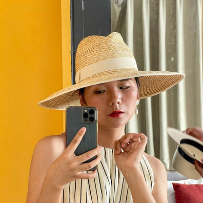 Summer Travel Leisure French Retro Hat Women's Top Wide Brim Straw Sun Hat for women