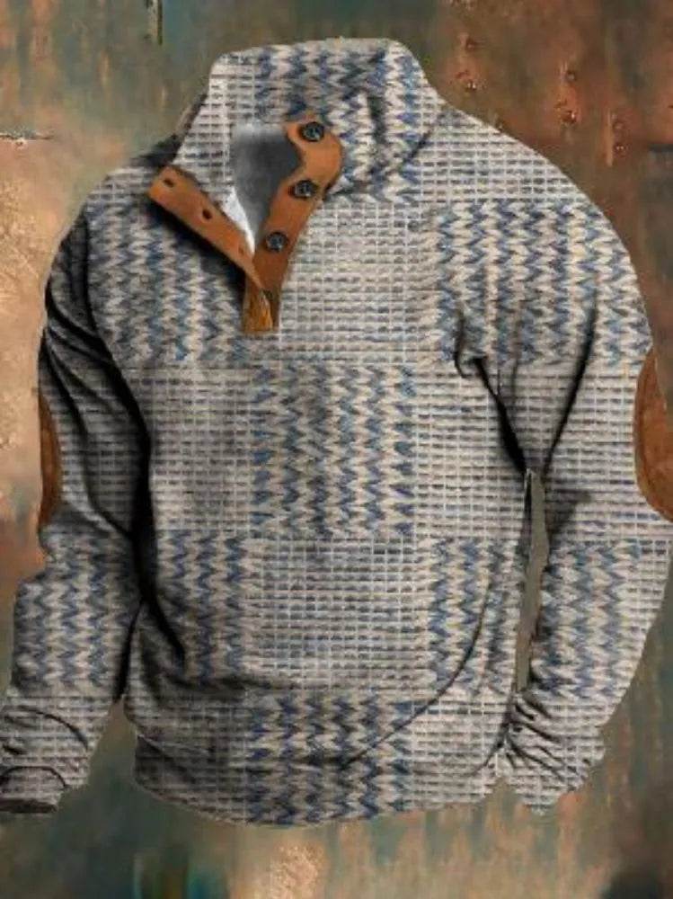 Half Button Up Sweater – Loose Fit Polyester Pullover for All Sizes