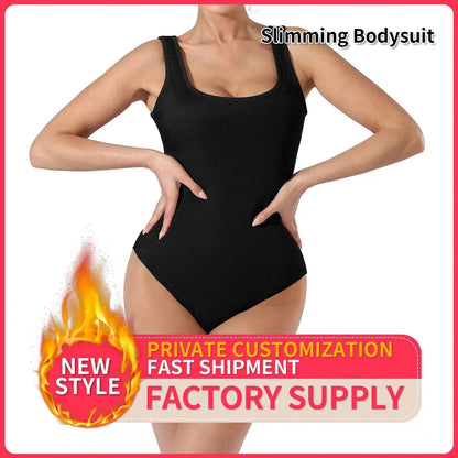 One piece Full body shaper Sleeveless Square neckline Bodysuit