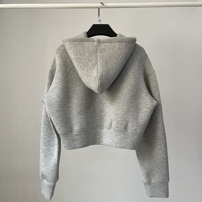 Women's Solid-Color Loose-Fit Hooded Sweatshirt
