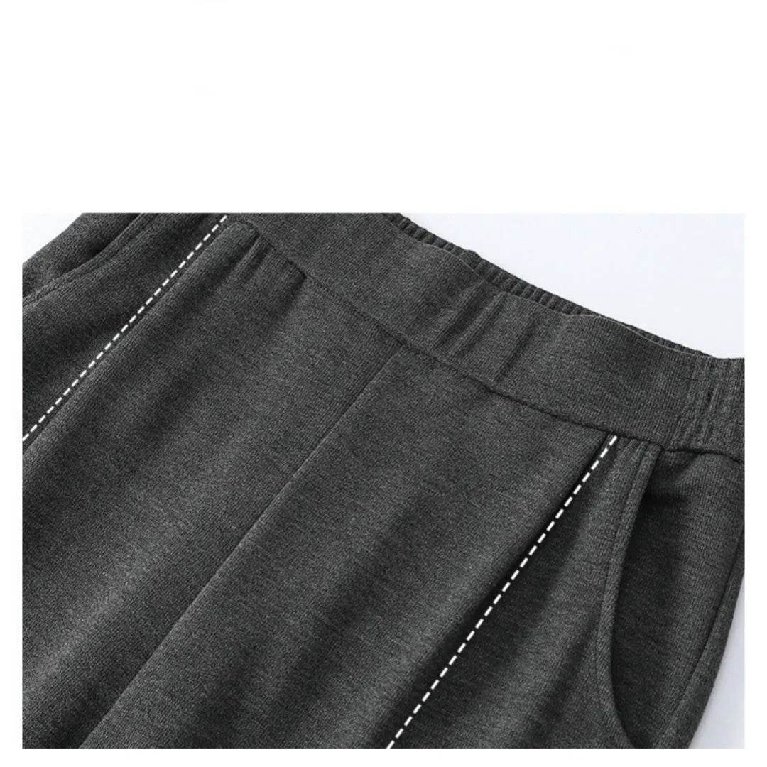 Pantalon décontracté à taille haute, jambe large et coupe droite pour femme