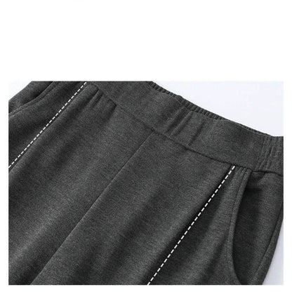 Pantalon décontracté à taille haute, jambe large et coupe droite pour femme