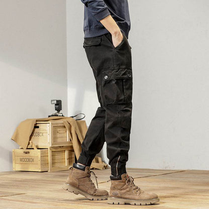 New Retro Ankle-tied Loose Overalls Versatile Casual Cargo Pant men