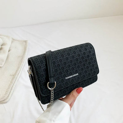Luxury Women's Chain Embossed Square flap Shoulder Bag for women
